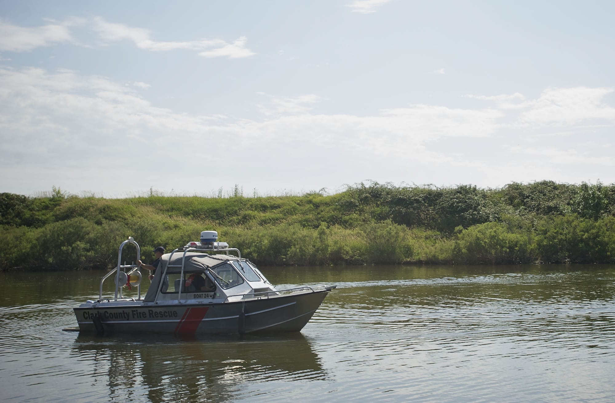 About 10 firefighters are trained to pilot Clark County Fire &amp; Rescue's 19-foot rescue boat and respond to calls along the Columbia, Lewis and Lake rivers.