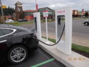 This Tesla Supercharger station in Centralia is one of four in Washington and Oregon being built by Vancouver-based ADK Electric.