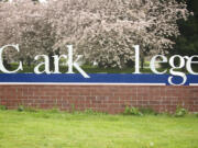 Vandals destroyed sections of a campus sign at Clark College, apparently over the weekend.