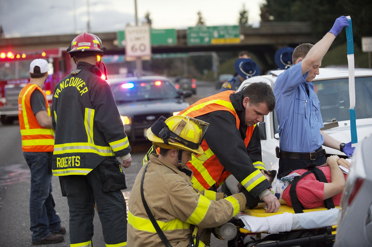 Vancouver firefighters, from left, Capt.