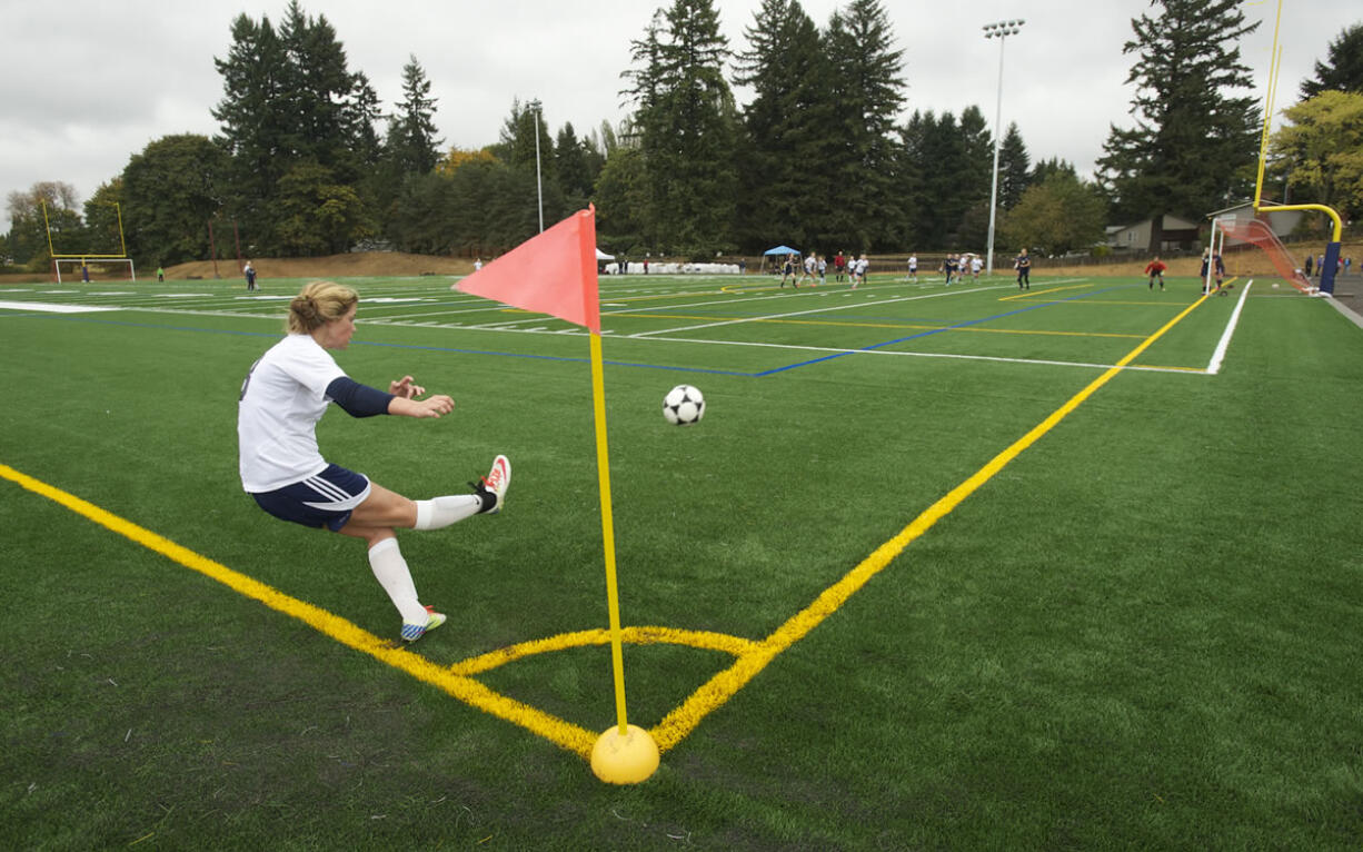 The King's Way girls varsity soccer team takes on Seton Catholic at the new King's Way sports field on Saturday.