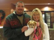 East Vancouver: Rob Barber and Cheri Jones of Longview adopted Madeline from the Humane Society for Southwest Washington on Dec.