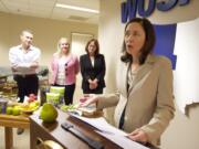 U.S. Sen. Maria Cantwell talks Friday at the Western United States Agricultural Trade Association in Vancouver about the potential impact of the farm bill's expiration.