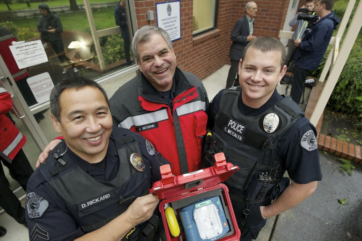 From left: Vancouver police Cpl. Doug Rickard, Vancouver Fire Department Capt.