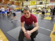 Hudson's Bay wrestler Aaron Blaine at practice, Thursday.