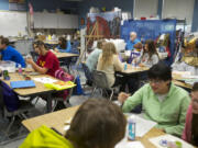 Don Landes-McCullough watches over one of his art classes at La Center High School.