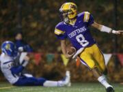 Columbia River's Terrell Bolton (8) leaves a Bainbridge defender behind after catching a touchdown pass from Clayton Frank during the third quarter Friday at Kiggins Bowl.