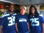 Seahawks' Brandon Browner (39) and Richard Sherman (25) a surprise visit to Staff Sergeant John P. Kaiser of Camas.