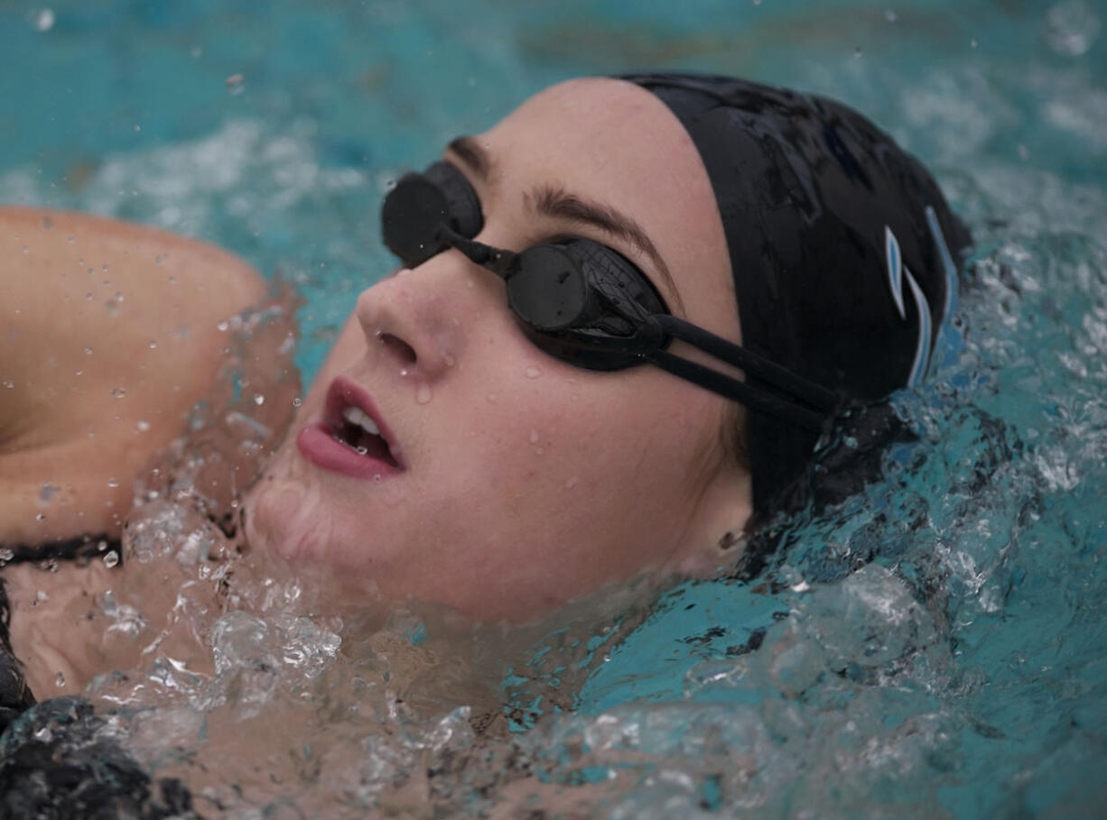 Julia Sanders, of Hockinson, poses for a portrait before practice at LaCamas Swim and Sport on Tuesday October 30, 2012.