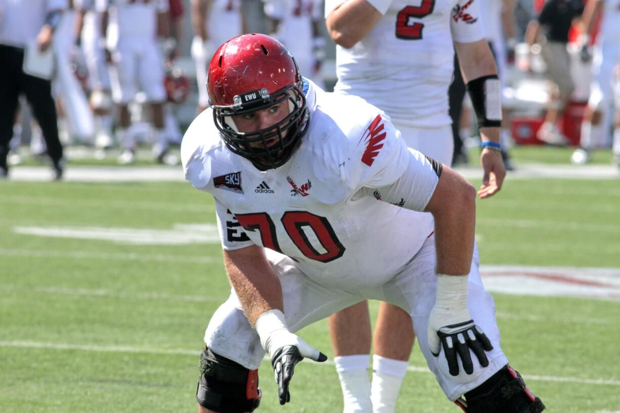 Eastern Washington University photo
Eastern Washington offensive lineman Steven Forgette, a graduate of Heritage High School, enjoys giving back to his school and community. He's also a solid student, majoring in exercise science.