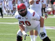 Eastern Washington University photo
Eastern Washington offensive lineman Steven Forgette, a graduate of Heritage High School, enjoys giving back to his school and community. He's also a solid student, majoring in exercise science.