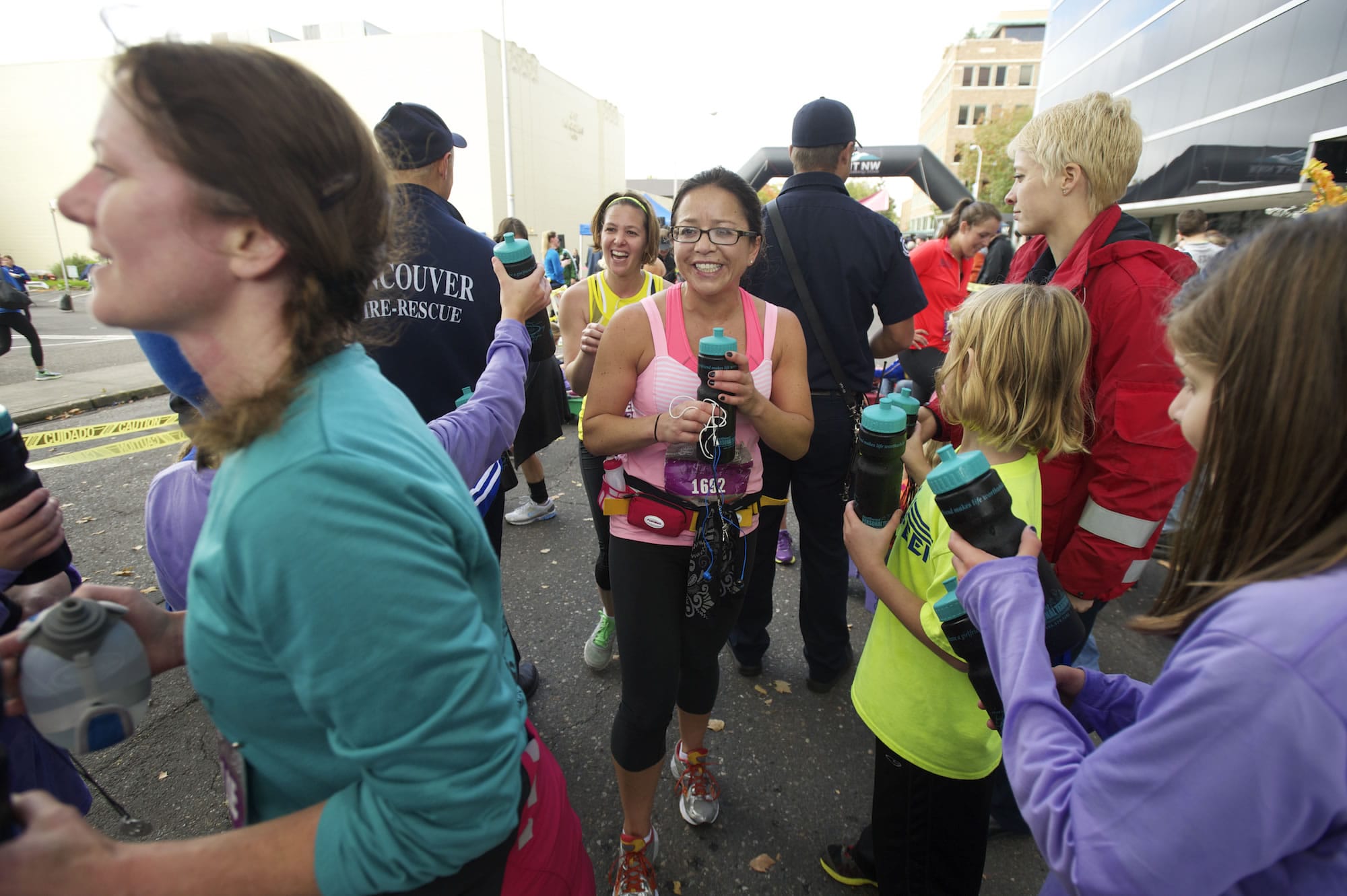 Runners take part in the 7th annual Girlfriends Half Marathon on Sunday. Proceeds from the 13.1 mile run will benefit Susan G.