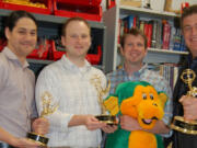 Vancouver Public Schools' educational series, &quot;Science,&quot; produced by Ian Southworth, from left, Nick Voll and Nate Macon, was nominated for a 2013 regional Emmy Award.