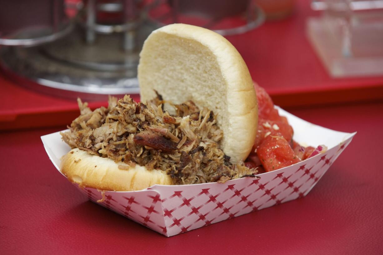 Pulled pork sandwich at Foody Blues BBQ.