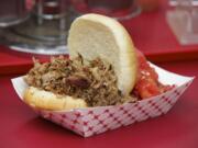 Pulled pork sandwich at Foody Blues BBQ.