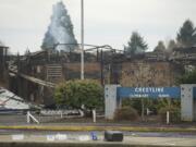 Fire investigators will try to examine the ruins of Crestline Elementary as soon as it is safe to do so.