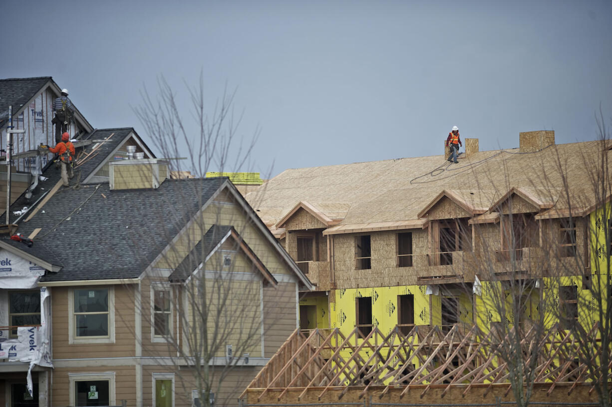 Apartments on Mill Plain Boulevard between 164th and 192nd avenues in Vancouver were under construction in January.