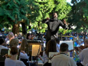 Noted conductor Awadagin Pratt leads the Vancouver Symphony Orchestra in a free concert at Esther Short Park on Sunday.