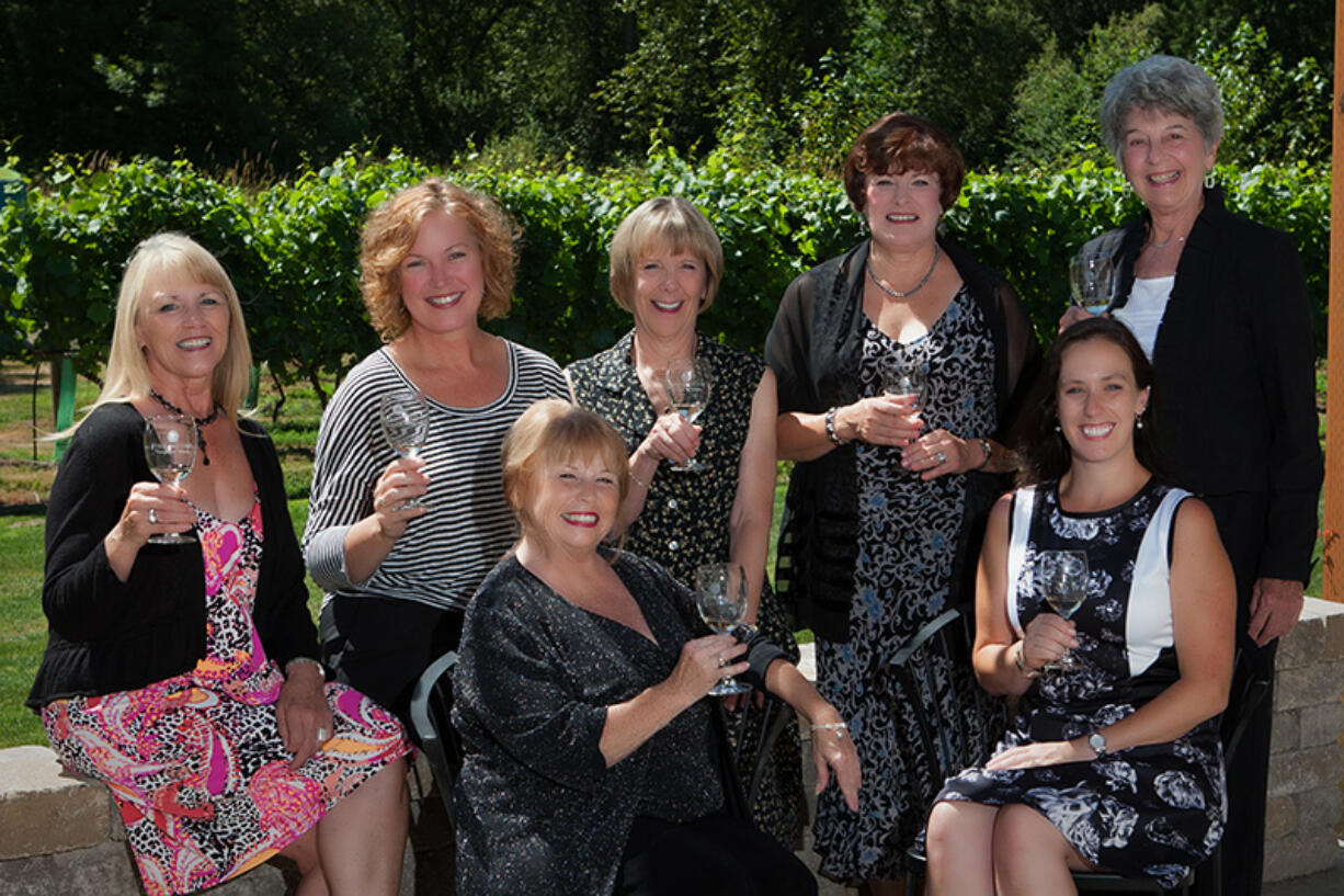 Grape-ful Women formed in May 2012 as a way for local women, and some men, to get together, enjoy wine and plan charity events. Back row: Lynda Lathrop, from left, Janine Julian, Linda Anderson, Meghan Guinn and Charlotte Bruce.