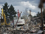 Crews begin clearing the site where Crestline Elementary once stood.