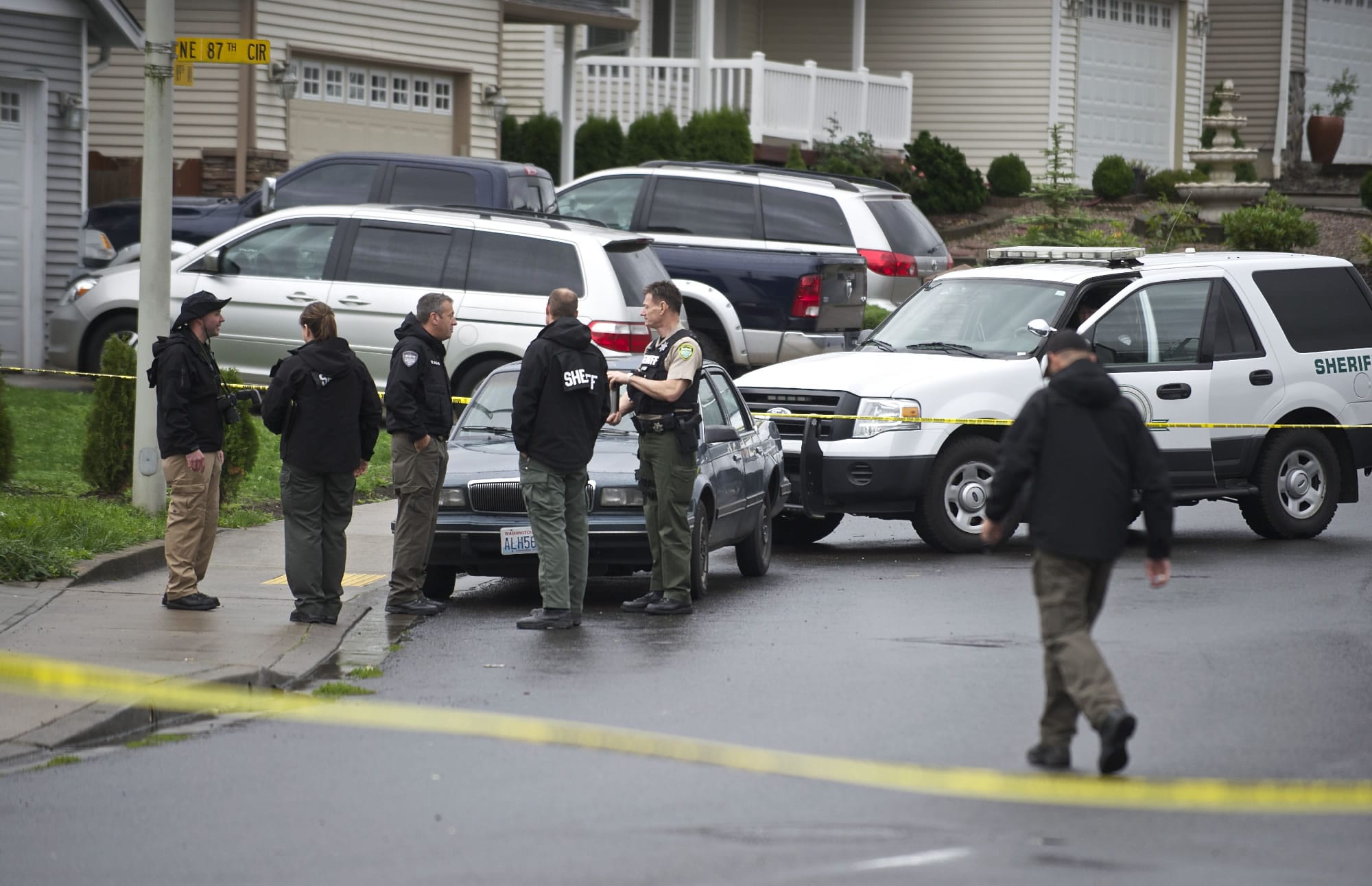 Northeast 89th Avenue was blocked off at Northeast 88th Street Saturday while investigators collected evidence of a fatal stabbing.