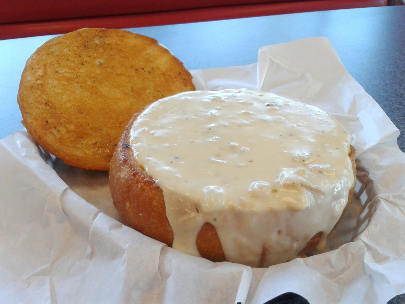 Michael Ramsay's award winning clam chowder at Burger Bungalow.