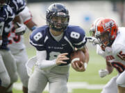 Jordan Berni (8) passed for 208 yards and two TDs, and he rushed for 78 and another score.