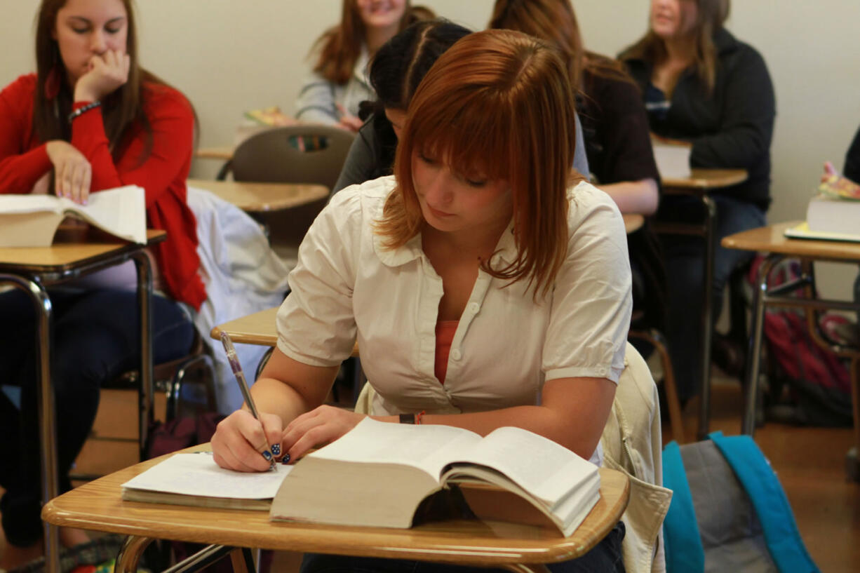 Seventeen-year-old Liana Gandarillas attends Clark College full time through the Running Start dual-enrollment program. Gandarillas hopes to graduate in June from Clark and Heritage High School with both a high school diploma and an Associate of Arts degree.