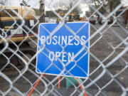 C-Tran had its contractor erect this sign after shop owners complained about road work obstructing customer access to their businesses.