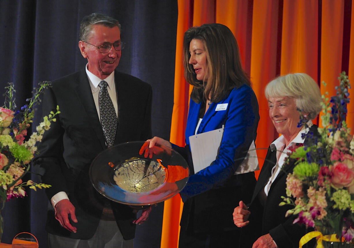 Jennifer Rhoads, center, is the incoming president of the Community Foundation for Southwest Washington.