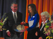 Jennifer Rhoads, center, is the incoming president of the Community Foundation for Southwest Washington.