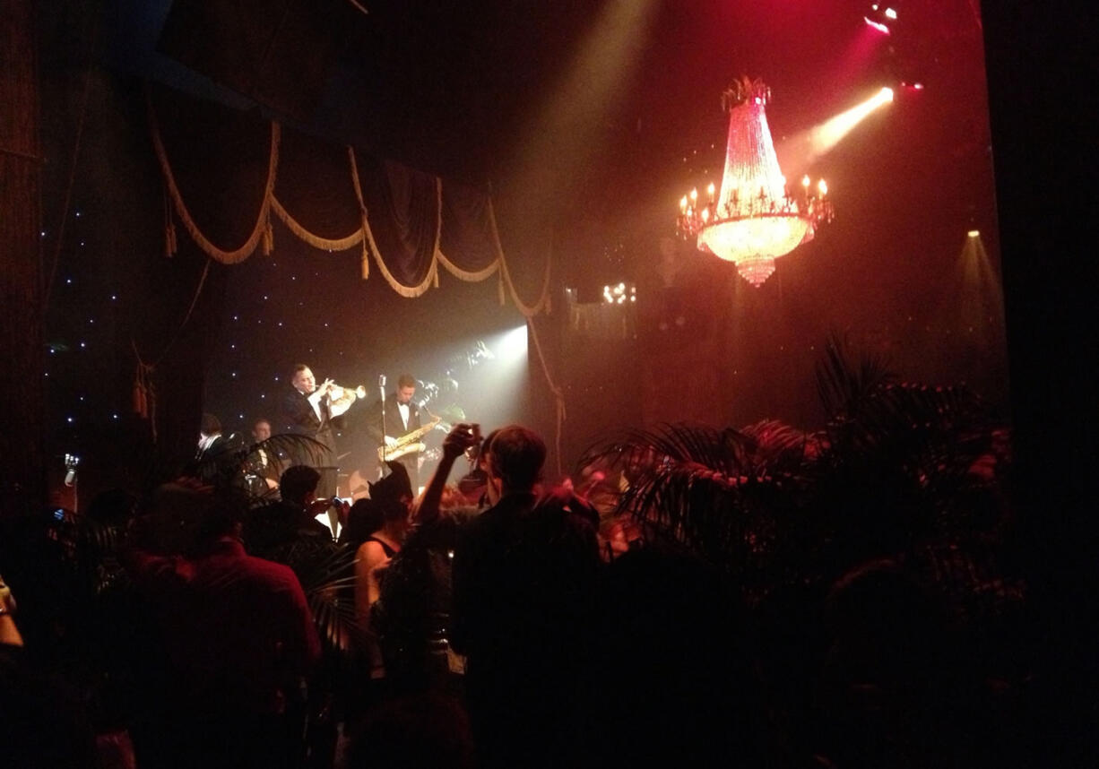 Visitors dance during a Valentine's Day celebration held in the 100,000-square-foot New York City venue for &quot;Sleep No More,&quot; an immersive theatrical experience based on &quot;Macbeth.&quot;