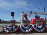 U.S. Sen. Patty Murray takes the lectern Tuesday in dedicating the Interstate 5 interchange at Ridgefield.