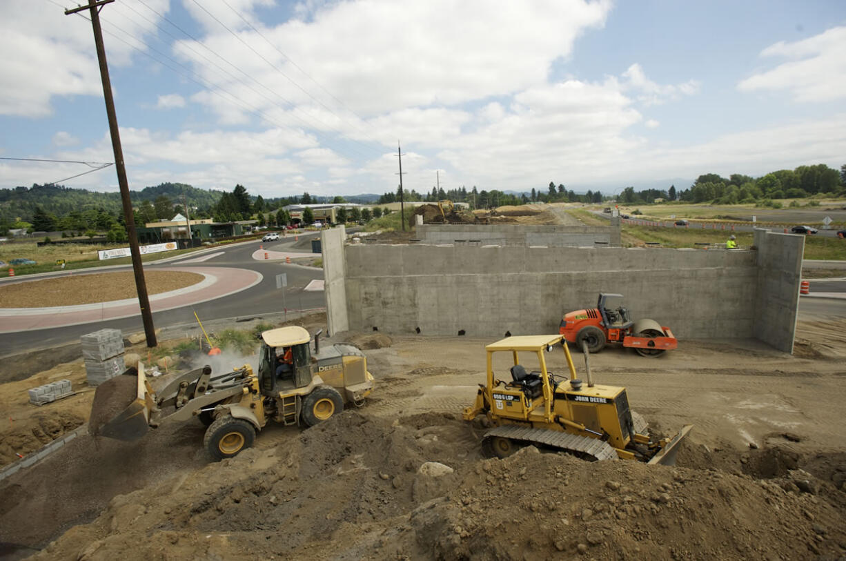 Second Street in Washougal will be closed tonight to make way for bridge girders, a sign of progress in the Highway 14 project.