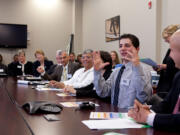 Daniil Popov, a Clark College student, tells federal officials in Washington D.C.