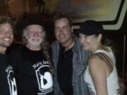 From left, Rich Morris, Willie Nelson, Lock, Stock &amp; Barrel's John Stanford, Cathy Stanford after a recent concert.