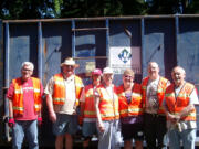 Airport Green: Bruce McClanahan, from left, Joe Blackman, Carol Bryan, Carol Kirsch, Judy Low, Ron Low and Tom Smith helped clean up on May 4.