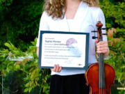 Camas: Sophia Hansen is an award-winning violist with the Portland Youth Philharmonic.