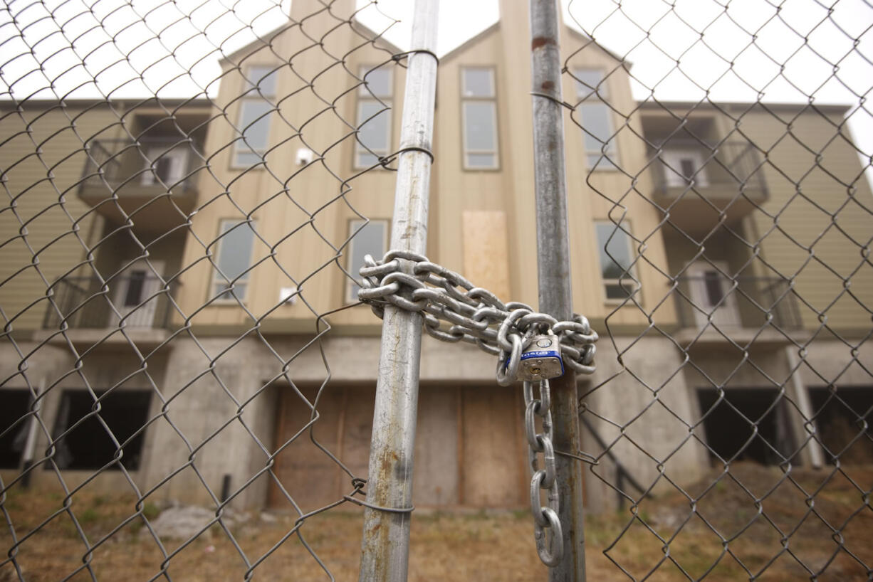 The three-story building is secured -- except it's not.