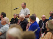 Jim Nichols, shop superintendent at Thompson Metal Fab, was among those who spoke in support of the company during a public hearing Wednesday on the Columbia River Crossing.