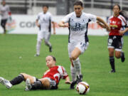 Nicole Strong, shown playing for Peruvian club White Star in 2009, is in her fourth season with the Portland Rain women's soccer club