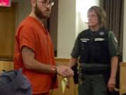 Larch Corrections Center inmate Joseph R. Smith, 27, makes a first appearance Monday in Clark County Superior Court after allegedly attacking a female while on a work crew and attempting to rape her.