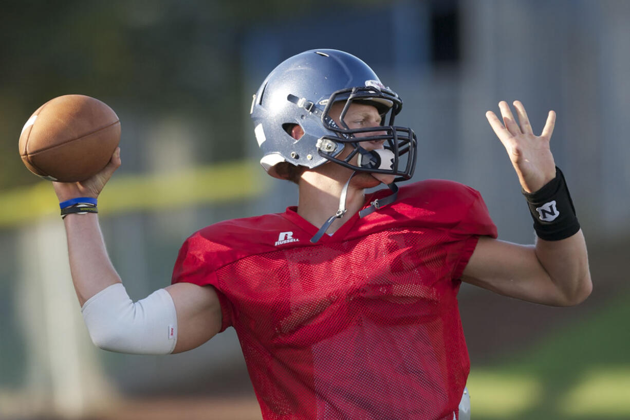 Hockinson High School senior quarterback Jess Krahn threw for 1,820 yards and 15 touchdowns last season for the Hawks.