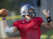 Hockinson High School senior quarterback Jess Krahn threw for 1,820 yards and 15 touchdowns last season for the Hawks.