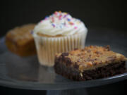 A Butterfinger brownie, chocolate chip cupcake and pumpkin loaf at Little Cups &amp; Grown Ups in Battle Ground.