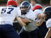 Skyview High School lineman Matt Matteo at practice Tuesday.