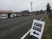 The Lewis River Food Bank's trailer backs up to the View Fire Station in La Center on Sunday.