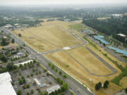 Construction is set to begin on a 99-room hotel at the former Evergreen Airport site, shown from this aerial view of new connector streets to the site on the northeast corner of Southeast Mill Plain Boulevard and 136th Avenue.