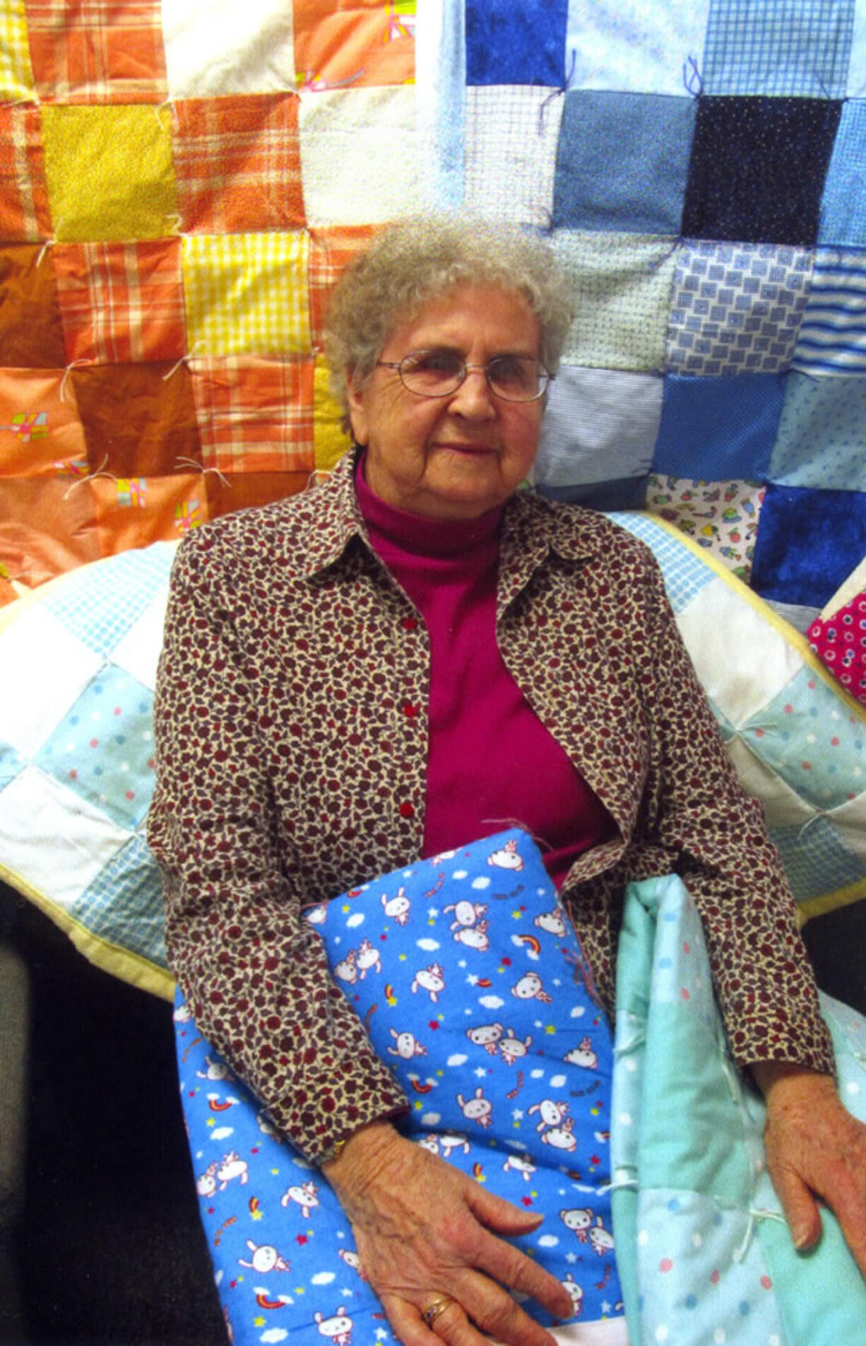 Van Mall: Dorothy Bryan was honored last month by the Glenwood Church quilting group for her contributions to babies in Vancouver.