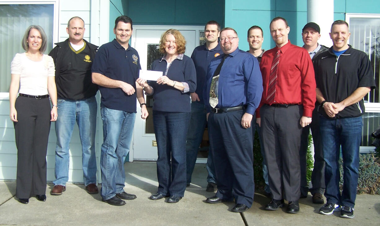 Cascade Park: The Vancouver Firefighters Union IAFF Local 452 are one of many local groups stepping up to aid Evergreen Public Schools after Crestline Elementary burned down early this month. The union donated $5,000 to the Evergreen Education Association on Feb.